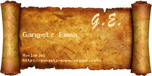 Gangetz Emma névjegykártya
